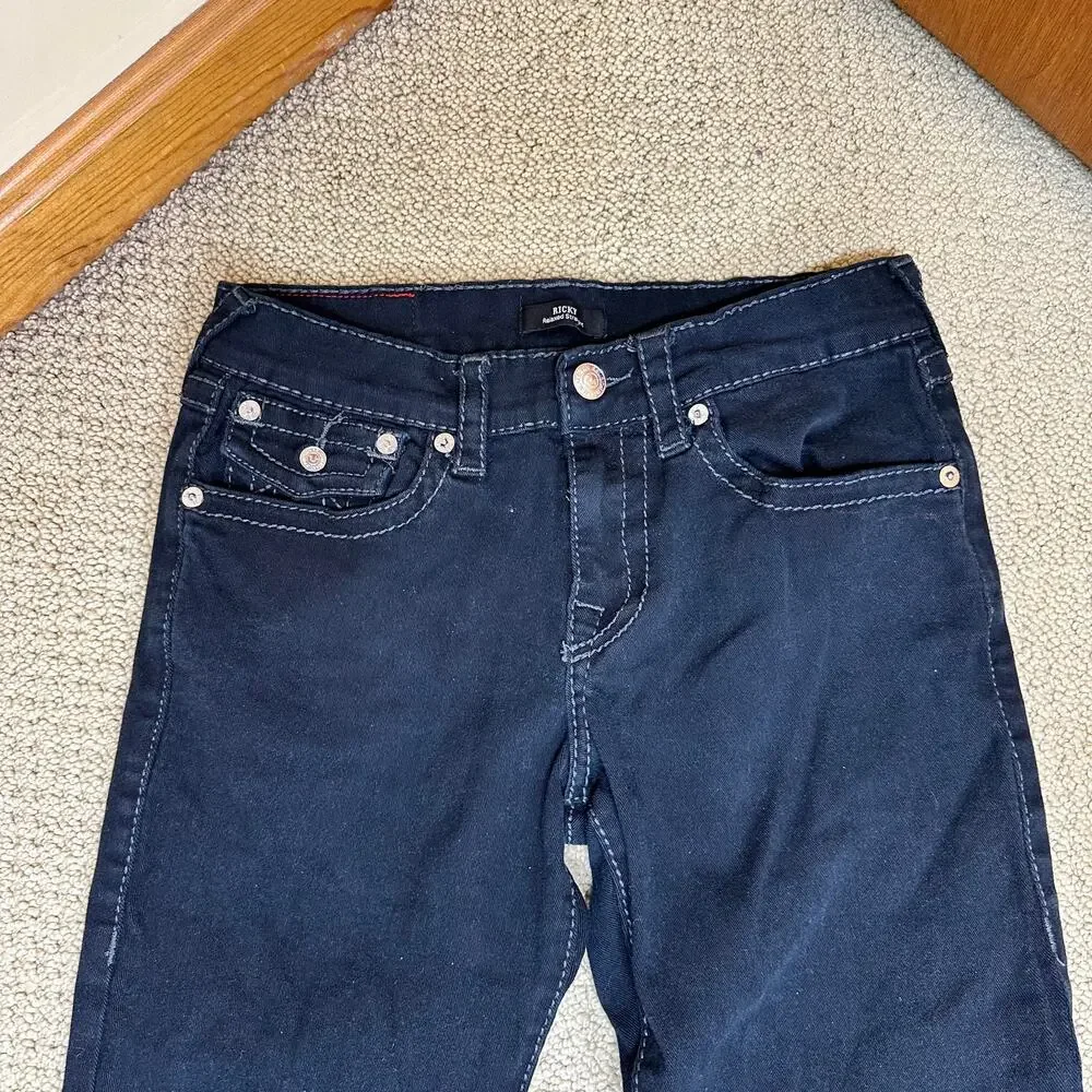 True Religion Ricky Relaxed Straight Body Rinse Black sz 31x31 Y2K Streetwear